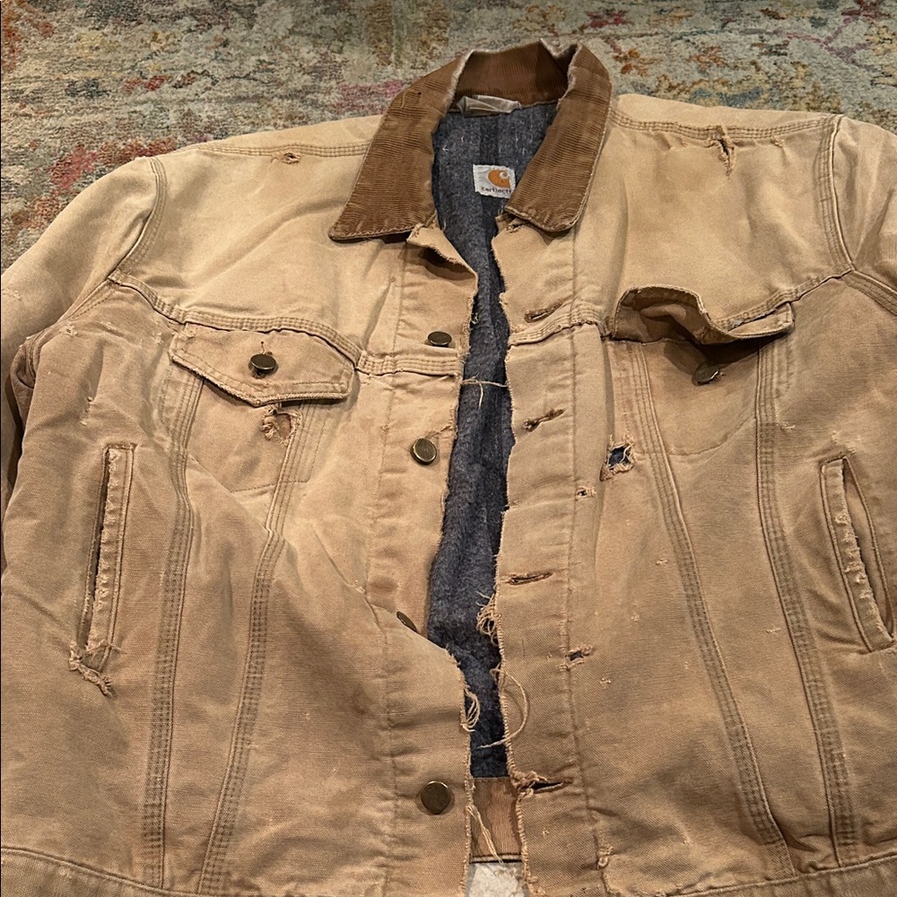Vintage Real Deal Carhartt Detroit Blanket Lined Coat XL Work of ART